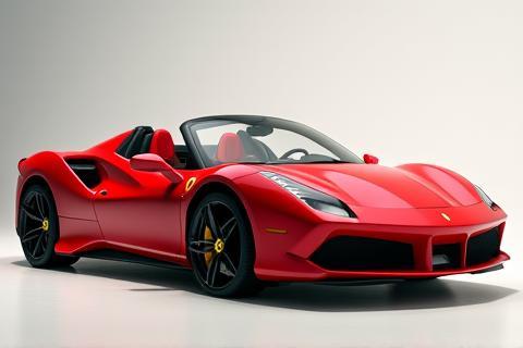 Vibrant red Ferrari 488 Spider parked elegantly